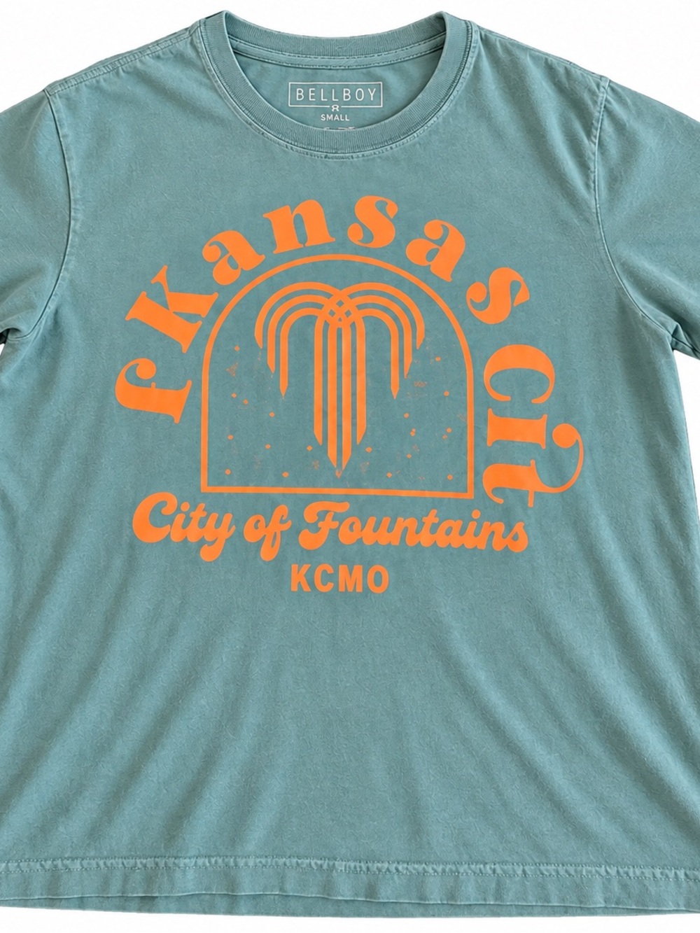 Bellboy 'Kansas City City of Fountains' Teal Graphic Tee